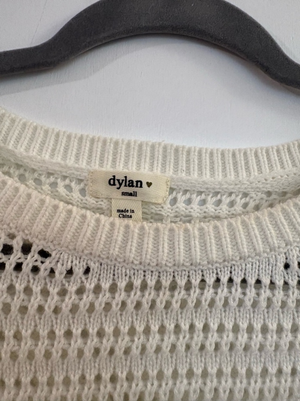dylan Cream Open-Knit Crewneck Sweater
